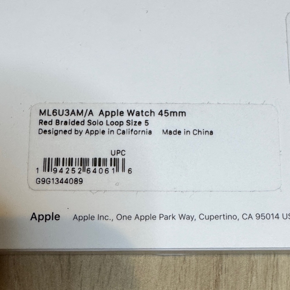Apple (Product)Red Braided Solo Loop Textile Fitted Band - NIB 45mm Size 5 - Picture 4 of 7